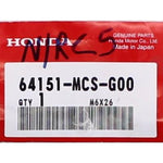 Genuine Honda Wind Screen Cover Part Number - 64151-MCS-G00