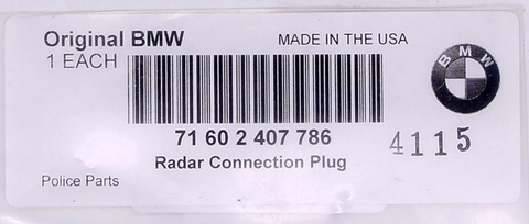 BMW Radar Connection Plug Part Number - 71602407786