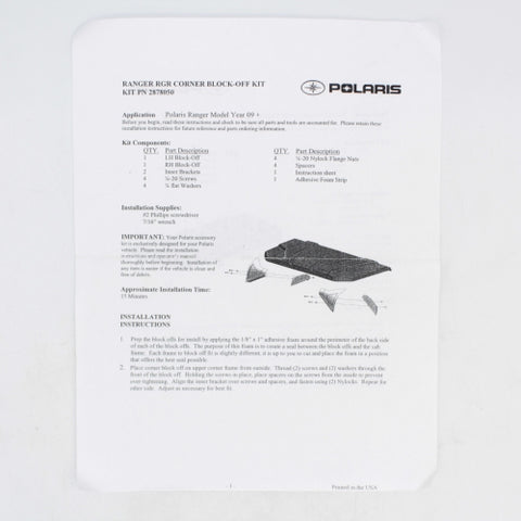 Polaris Poly Roof PN 2878048