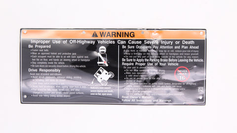 General Warning Label Part Number - 56071-0709 For Kawasaki