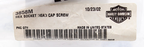 Genuine Harley-Davidson Screw, Hex Socket Head Cap Part Number - 3858M