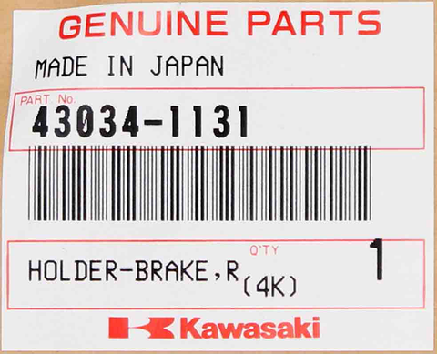 Genuine Kawasaki Brake Holder, Rear Part Number - 43034-1131