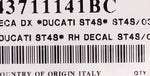 Ducati Right Hand Decal Part Number - 43711141BC