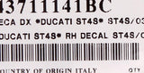 Ducati Right Hand Decal Part Number - 43711141BC