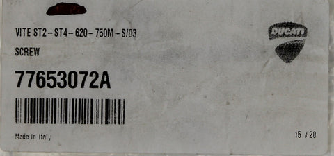 Genuine Ducati Screw Part Number - 77653072A