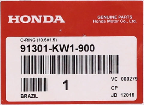 Genuine Honda O-Ring (10.5X1.5) Part Number - 91301-KW1-900