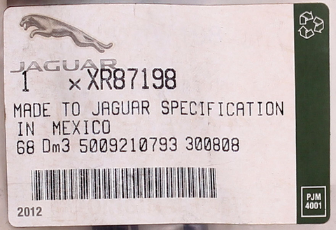 Genuine Jaguar Wiper Blade Part Number - XR87198