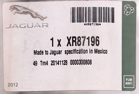 Genuine Jaguar Wiper Blade Part Number - XR87196