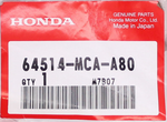 Genuine Honda Cowl Side Pipe, RS Part Number - 64514-MCA-A80