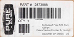 Genuine Polaris Backer Plate 1000 pc  Part Number - 2873988