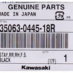 Kawasaki Right Rear Peg (Black) Part Number - 35063-0445-18R