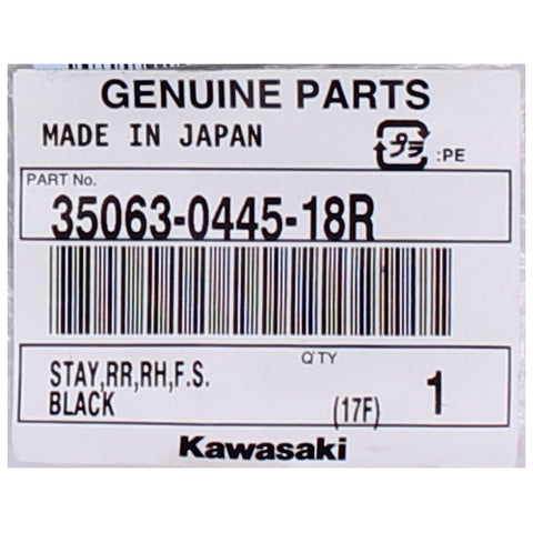 Kawasaki Right Rear Peg (Black) Part Number - 35063-0445-18R