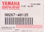 Yamaha Blind Rivet Part Number - 90267-40135-00 (Pack Of 4)