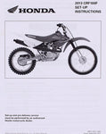 Honda 13' CRF100F Set-Up Manual Part Number - 14223