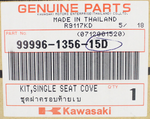 Genuine Kawasaki Single Seat Cover Part Number - 99996-1356-15D