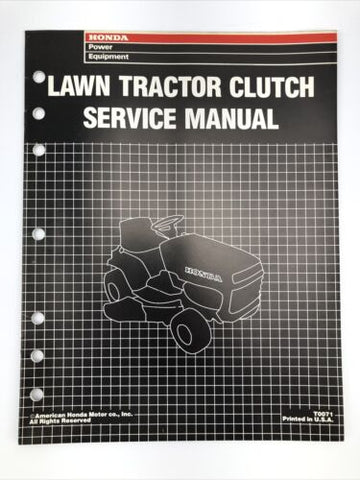 Honda Lawn Tractor Clutch Service Manual Part Number - T0071