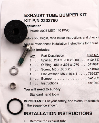 Genuine Polaris Ex Tube Bumper Kit PN 2202780