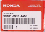 Genuine Honda Main Jet Part Number - 99101-MCK-1450