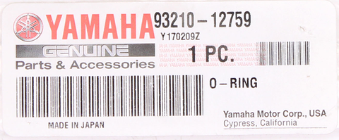 Yamaha YA O-RING PN 93210-12759-00