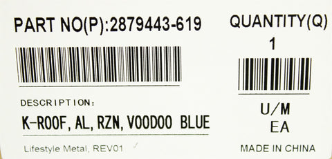 Voodoo Blue 2-Seat Aluminum Roof Kit, Part Number - 2879443-619 For Polaris