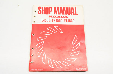 Honda E4500 ES4500 ET4500 Shop Manual Part Number - 6189300