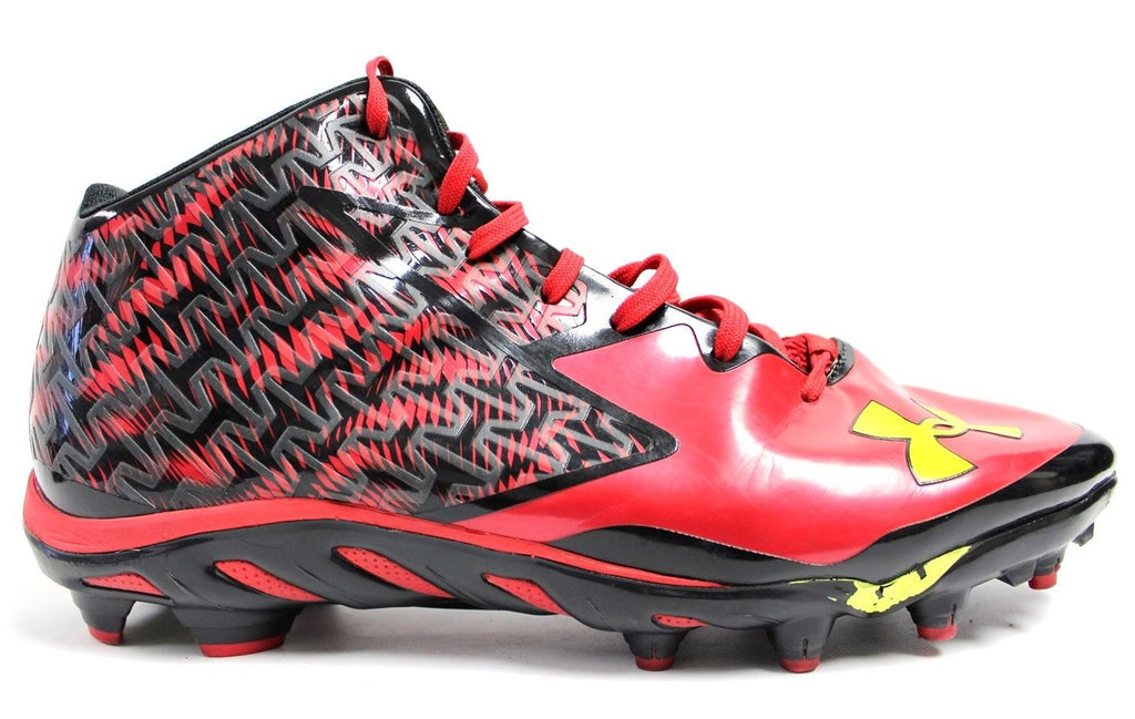 Under armour red football on sale cleats